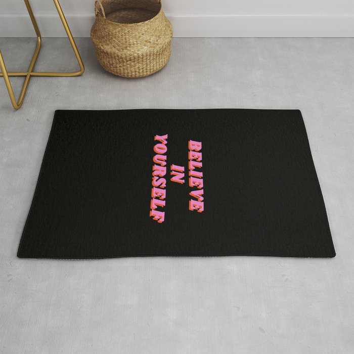 Believe in Yourself, Inspirational, Motivational, Empowerment, Mindset, Pink Rug