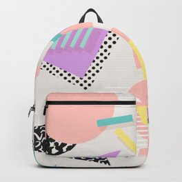 80s / 90s RETRO ABSTRACT PASTEL SHAPE PATTERN Backpack