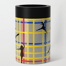 Dancing like Piet Mondrian - New York City I. Red, yellow, and Blue lines on the grey background Can Cooler