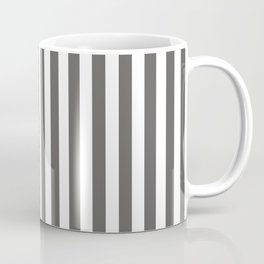 Pantone Pewter Gray & White Stripes, Wide Vertical Line Pattern Coffee Mug