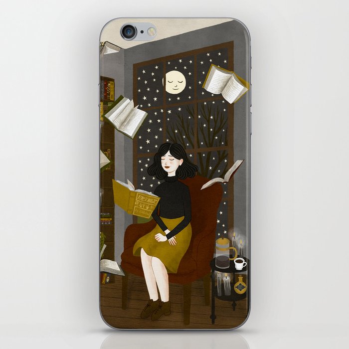 floating books iPhone Skin