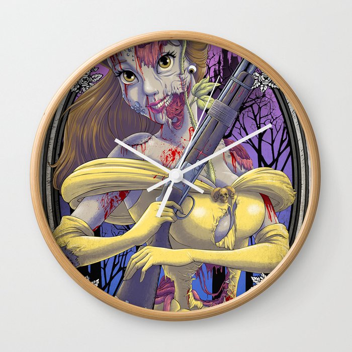 Zombie Beauty And The Beast Wall Clock By Liquidsugar Society6 Zombie Beauty And The Beast Wall Clock