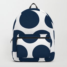 Large Polka Dots: Navy Blue Backpack | Large, Colorful, Dots, Huge, Blue, Spots, Dot, Dark, Big, Polka 