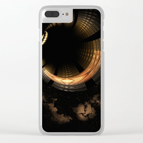 Fractal Solar Eclipse Clear iPhone Case