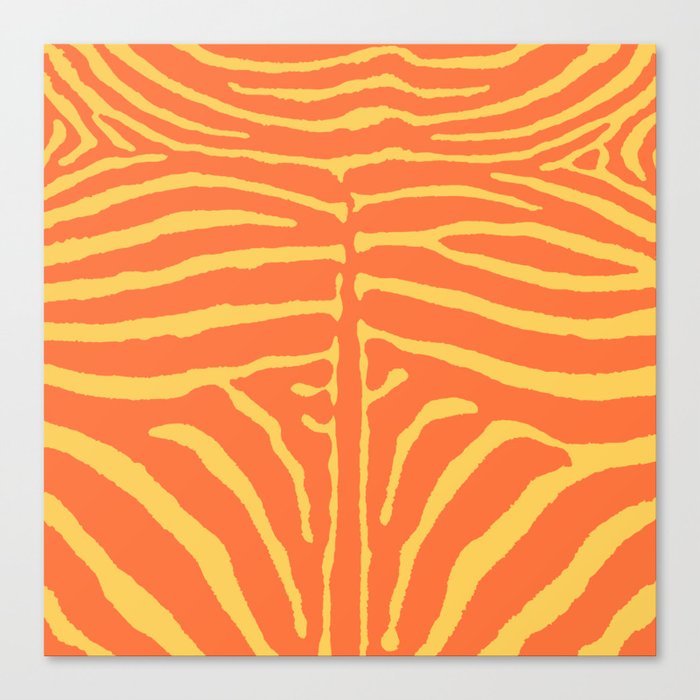 Zebra Wild Animal Print 266 Orange and Yellow Canvas Print