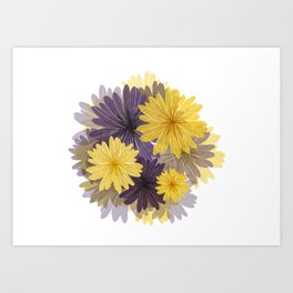 Purple and yellow flowers Art Print
