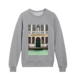 Green Venice Canal / Italian summer travel Kids Crewneck