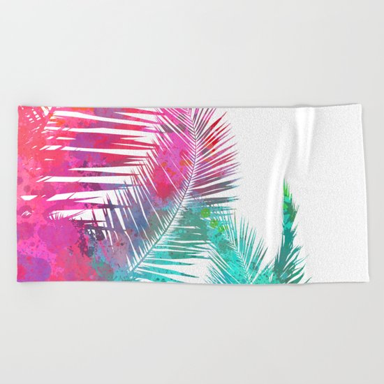 Palms Explosion Beach Towel