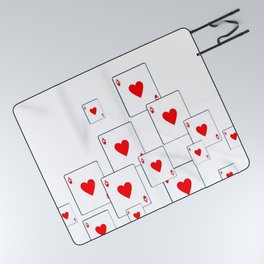 LUCKY RED ACES OF HEARTS Picnic Blanket