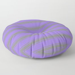 [ Thumbnail: Purple & Grey Colored Lined Pattern Floor Pillow ]