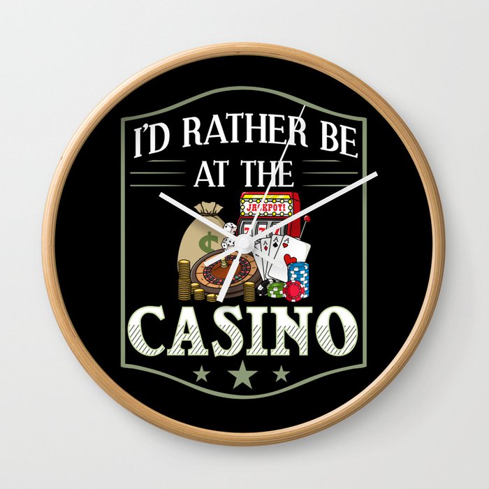 Casino Slot Machine Game Chips Card Player Wall Clock