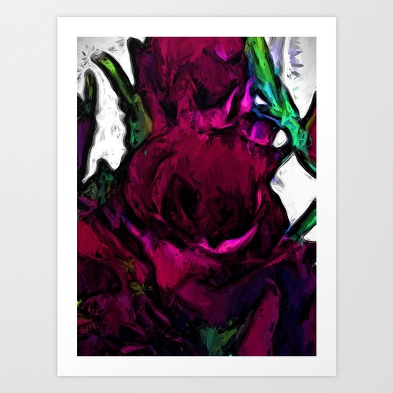 Dark Red Roses with some Pink Art Print
