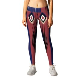 Purple Rose Ikat Inspired Ethnic Tribal Aztec Native American Design Leggings