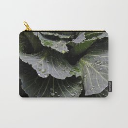 Earth and Water (1st in Cabbage Collection) Carry-All Pouch | Digital, Veggetables, Rain, Vegan, Photo, Raindrops, Color, Salad, Cabbage, Food 