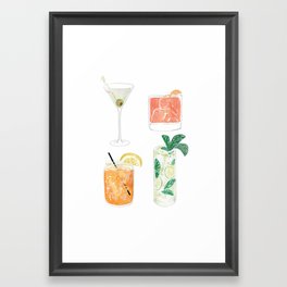 Colorful cocktails Framed Art Print