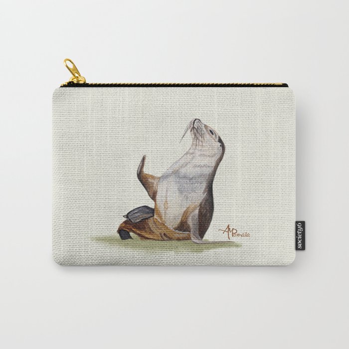 Sea Lion Watercolor Carry-All Pouch