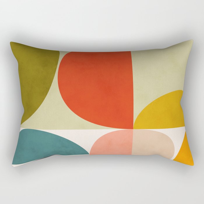 shapes of mid century geometry art Rectangular Pillow