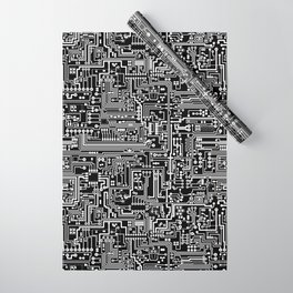 Circuit Board on Black Wrapping Paper