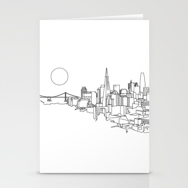 San Francisco Minimalist Skyline Stationery Cards