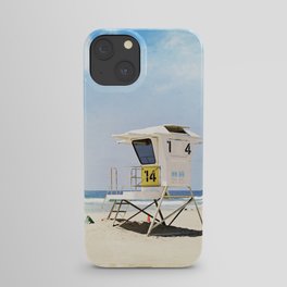 California Beach Photography, Lifeguard Stand San Diego, Blue Coastal Photograph iPhone Case