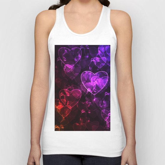 Love. Abstract pattern with hearts. Unisex Tank Top