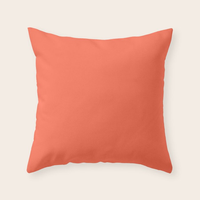 solid coral throw pillows