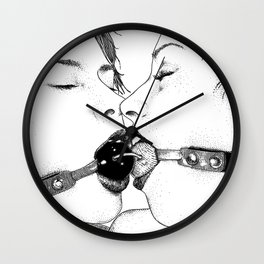 asc 519 - Les jumelles célestes (The parallel planets) Wall Clock | Love, Digital, Ink Pen, Comic, Black and White, Illustration, Drawing 
