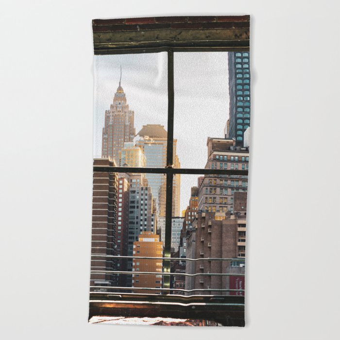New York City Window VI Beach Towel