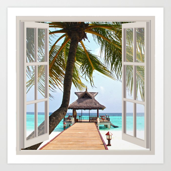 Paradise Beach | OPEN WINDOW ART Art Print