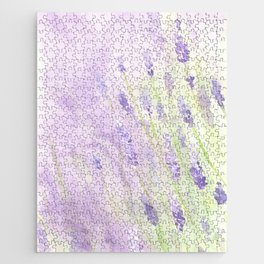 Summer Dream Garden Lavender Watercolor Painting Jigsaw Puzzle