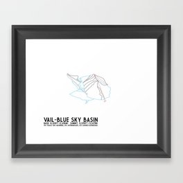 Vail, CO - Blue Sky Basin - Minimalist Trail Art Gerahmter Kunstdruck | Illustration, Vector, Abstract, Graphic Design 