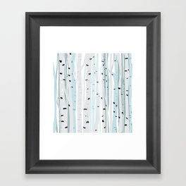 Birch forest background, birch forest pattern, trees in the morning forest Framed Art Print