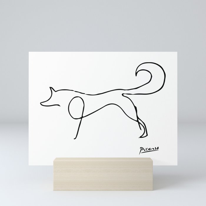 Picasso - The Fox, Animals Sketch, Artwork For Prints, Posters, Bags, Tshirts, Men, Women, Kids Mini Art Print