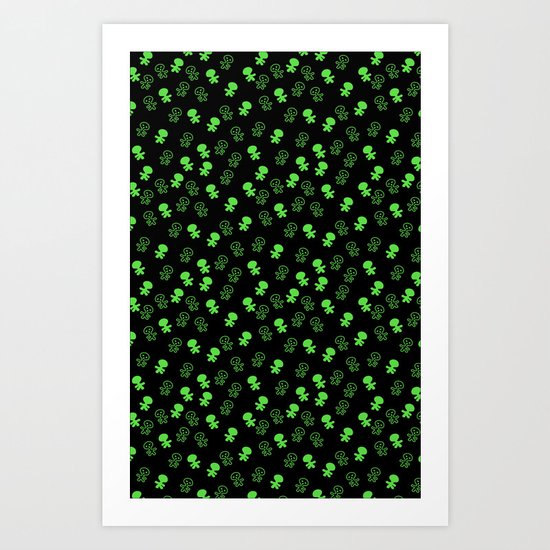 Aliens-Green Art Print