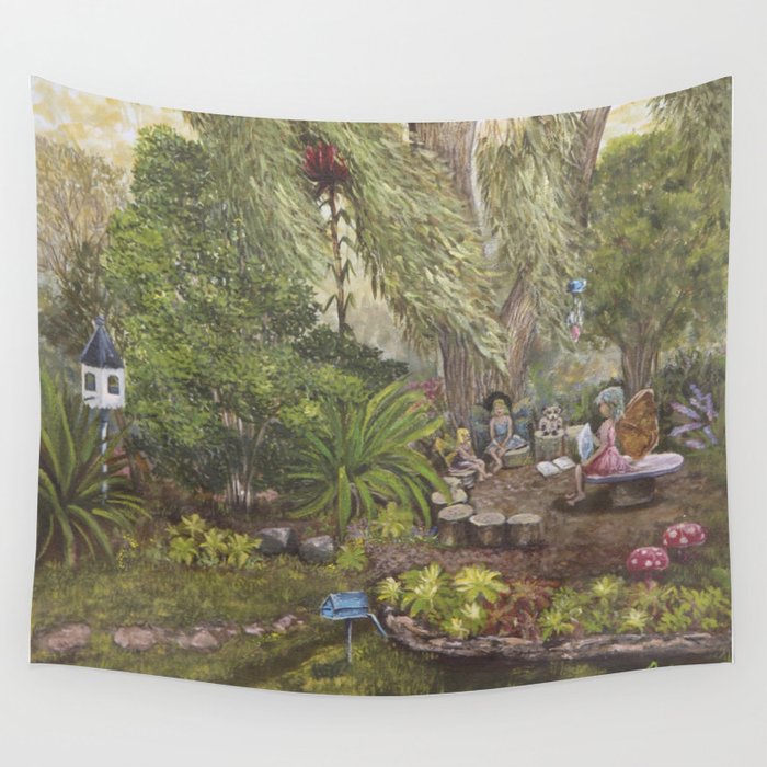 Faerie Garden Letters Wall Tapestry