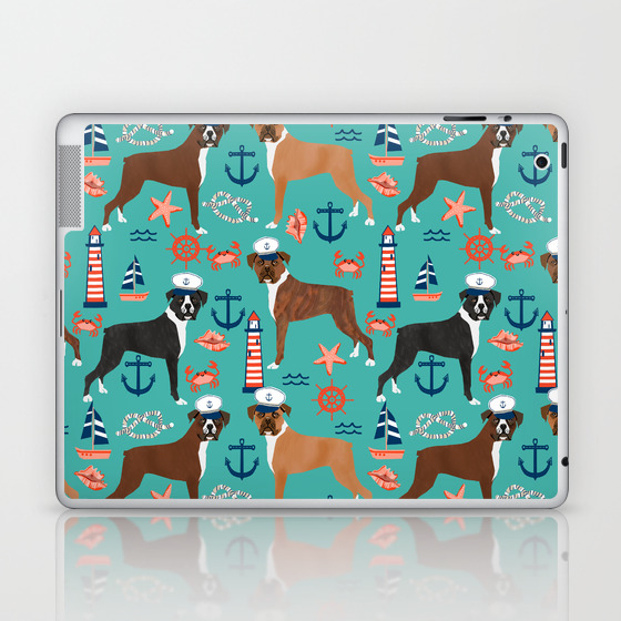 Boxer Nautical Sailor Costume Custom Pet Portrait Dog Breeds By Pet Friendly Boxers Dogs Laptop Ipad Skin By Petfriendly Society6