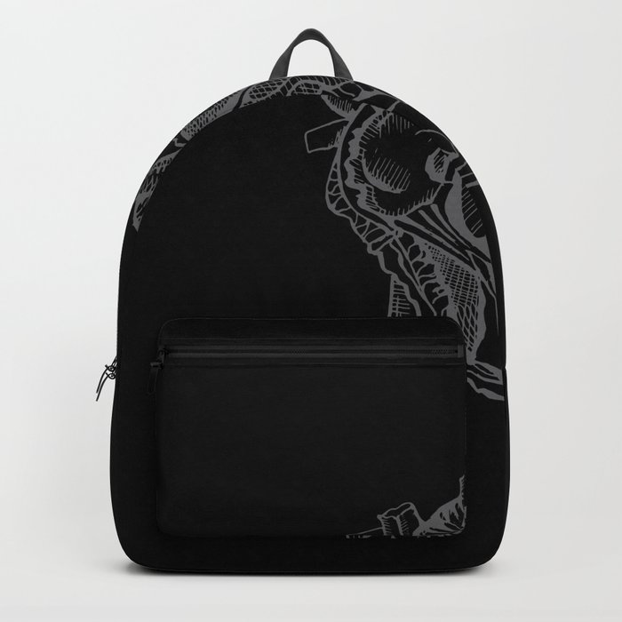 Black Chrome Heart Backpack by Fitroni Amirul Ramadhan Society6