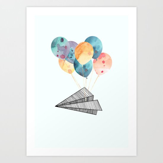 Fly paper plane! Art Print