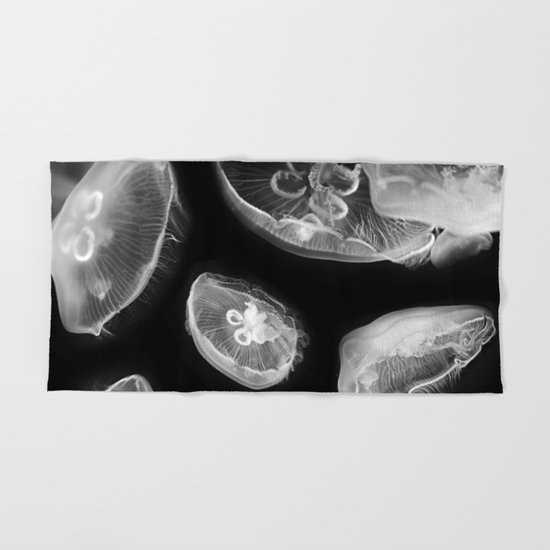 Jellyfish Photography Wildlife Art Black And White Photography Hand Bath Towel By Wildhood Society6
