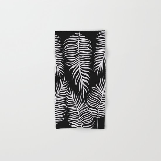 Fern Pattern Black And White Hand & Bath Towel