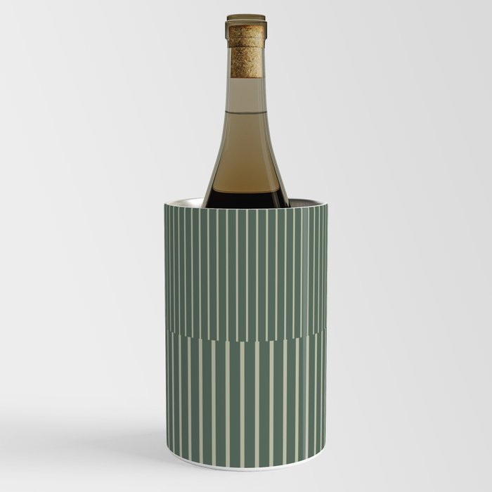 Stripes Pattern and Lines in Forest Sage Greenery (Sun Rise Abstract) Wine Chiller