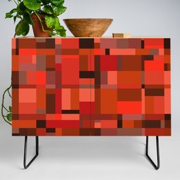 Red Fire Canyon - Geometric Abstract Credenza