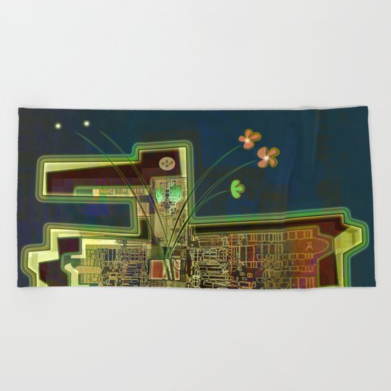 Good Vibes from the Robotic City Lab Beach Towel