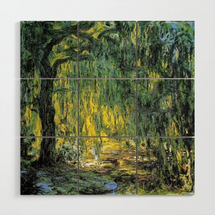 Weeping Willow by Claude Monet Wood Wall Art