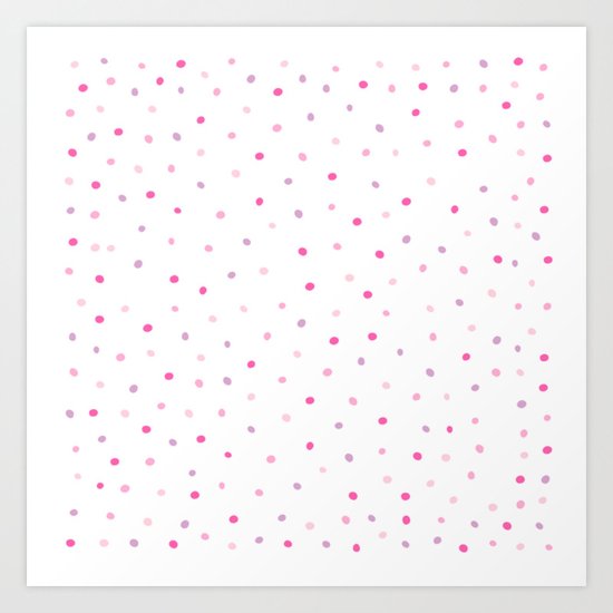 Confetti Dazzling Pink Polka Dots (Sprinkles) Art Print