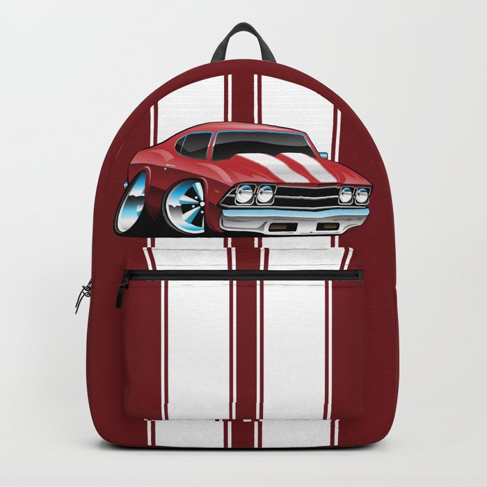 Sixties American Classic Muscle Car Cartoon Backpack by hobrath | Society6