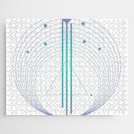 Galaxy minimal geometric blue Jigsaw Puzzle