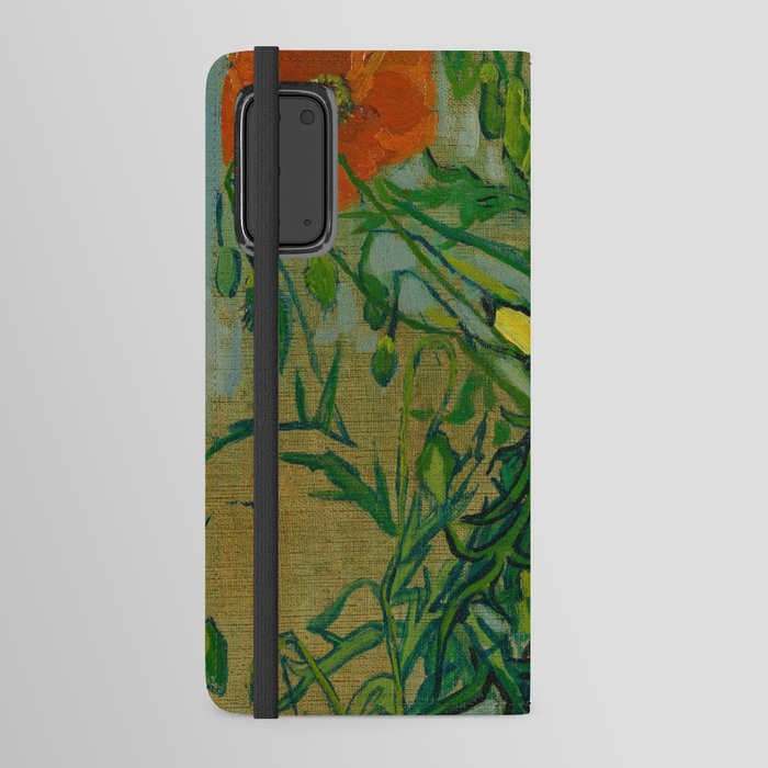 Butterflies and Poppies, 1889 by Vincent van Gogh Android Wallet Case