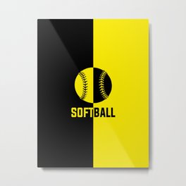 Softball Contrast Metal Print | Soft, Softballmom, Graphicdesign, Softballlover, Softballplayer, Pitcher, Usasoftball, Softballdesigns, Ball, Strike 