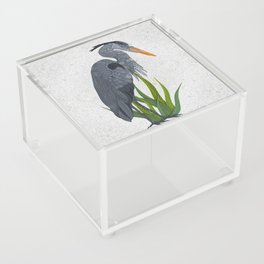 Blue Heron -white Acrylic Box